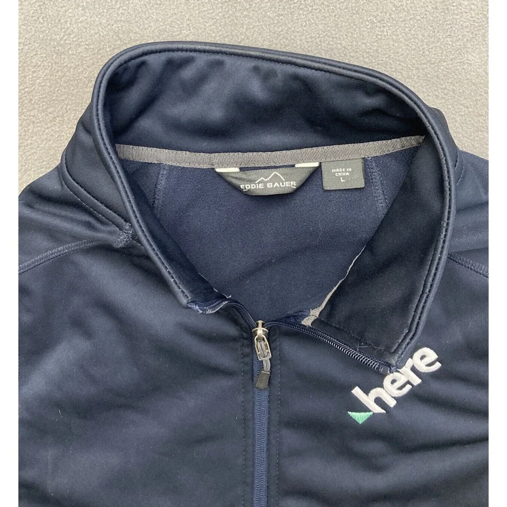 Eddie Bauer Trail Soft Shell Jacket. Navy Blue Mens Size L EB542 Full Zip